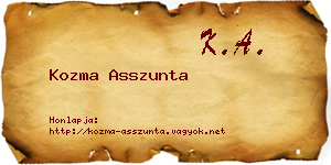 Kozma Asszunta névjegykártya